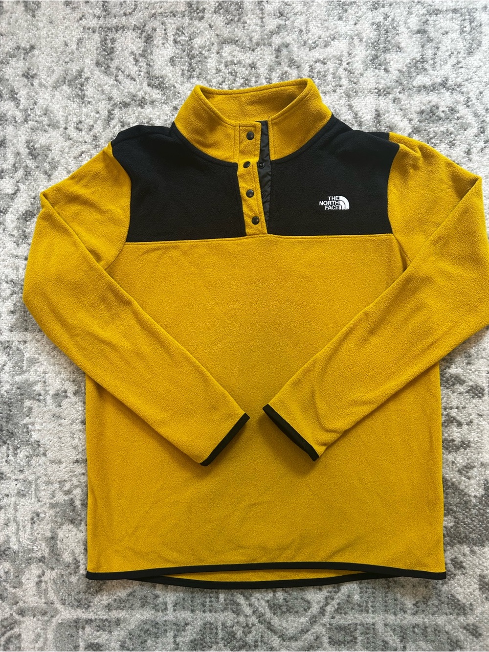 The North Face Navy and Mustard Yellow Fleece Pullover